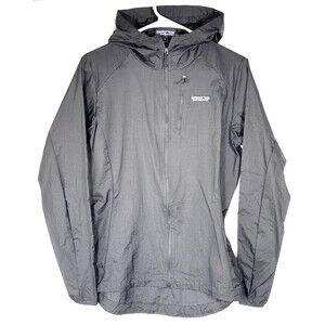 Patagonia Men's Black Recycled Nylon Hood Windbreaker Jacket Outerwear Medium